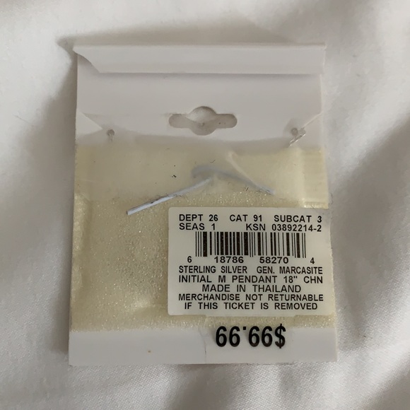 NWT Sterling Silver/Marcasite Monogram M Necklace - Picture 3 of 7